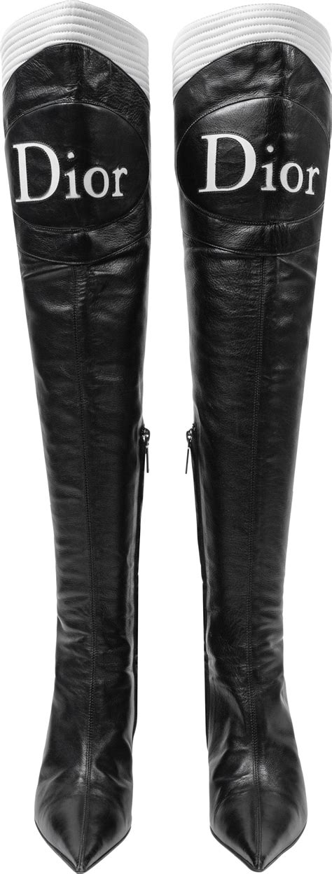 new dior boots|Dior thigh high boots.